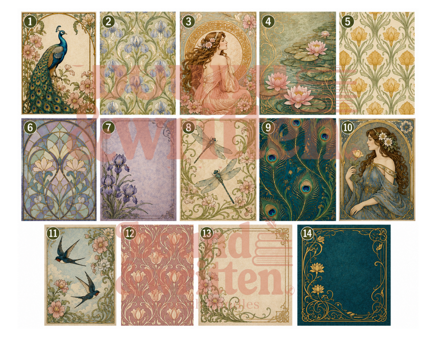 Art Nouveau Themed Paper Pack