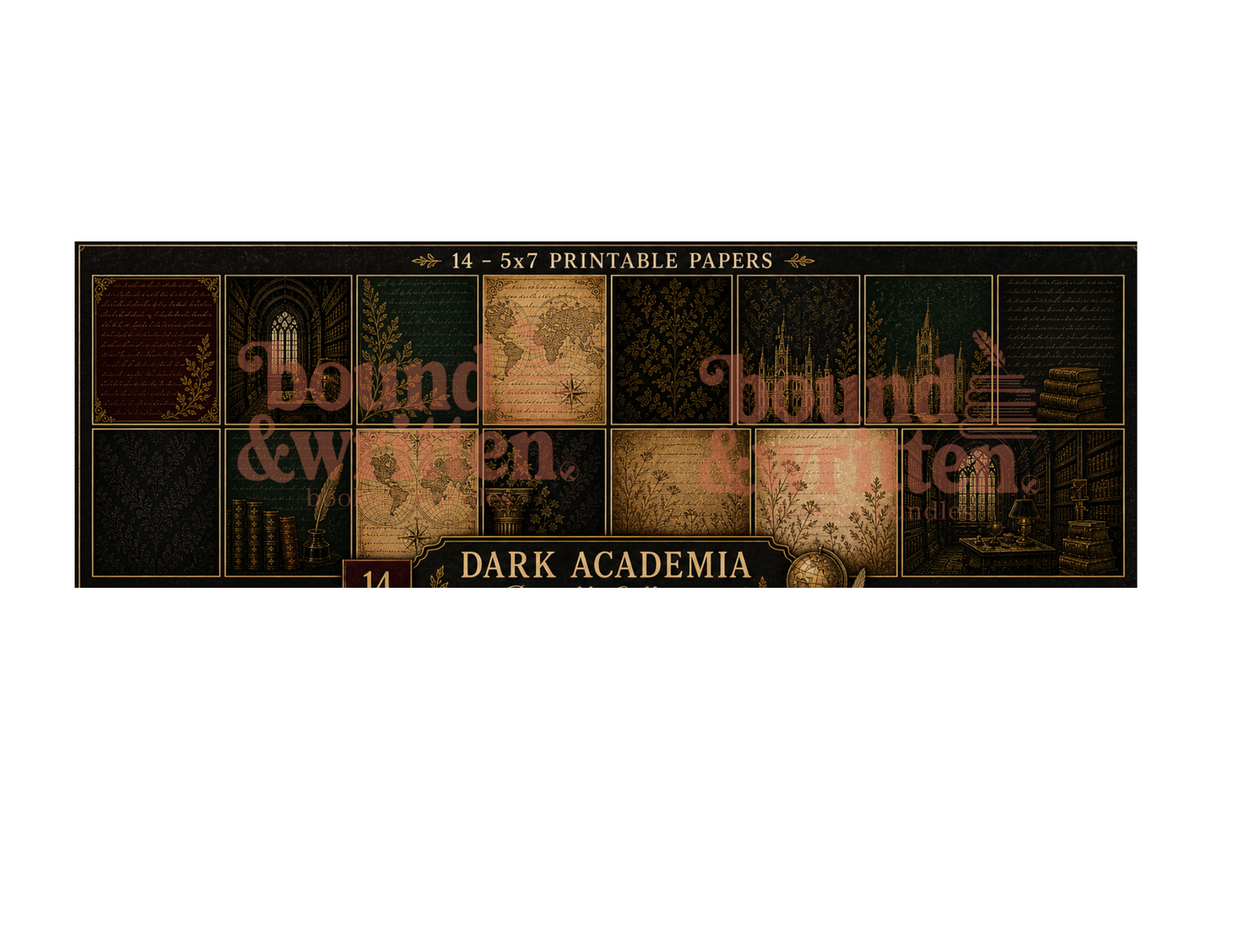 Dark Academia Themed Paper Pack