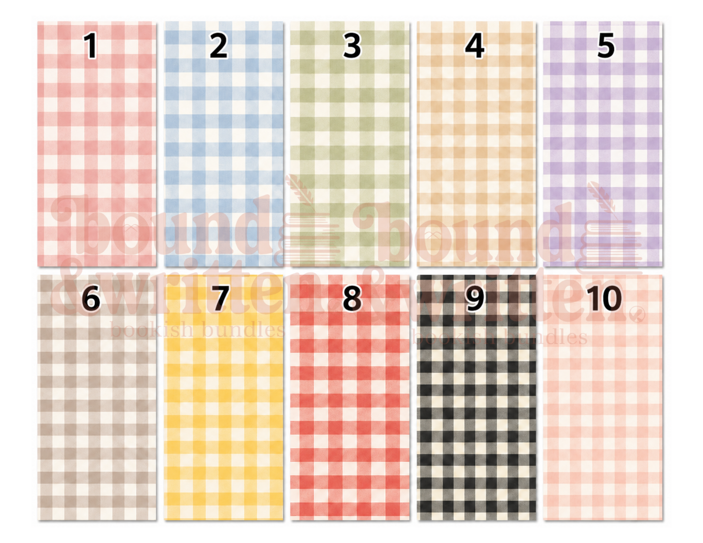 Adhesive Background Papers - Gingham