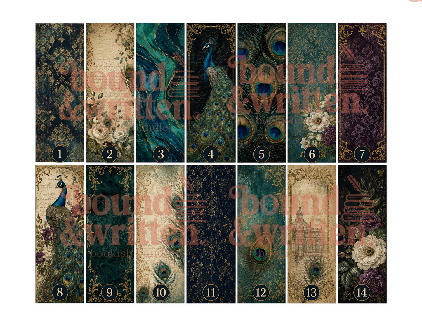 Peacock Plumes Themed Paper Pack