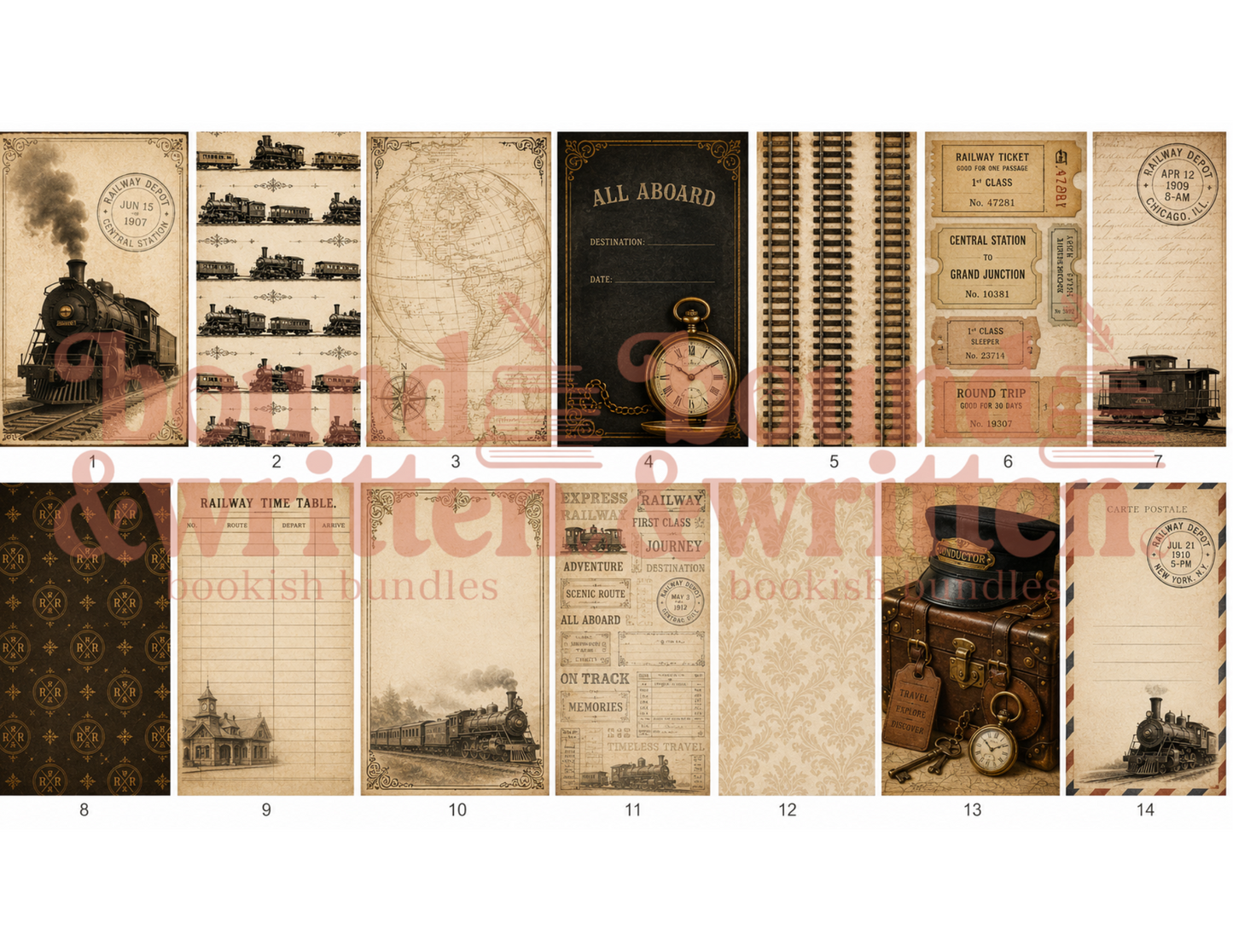 Railway Tour Themed Paper Pack