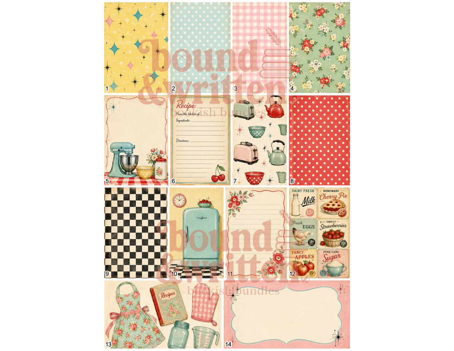 Retro Kitchen Themed Paper Pack