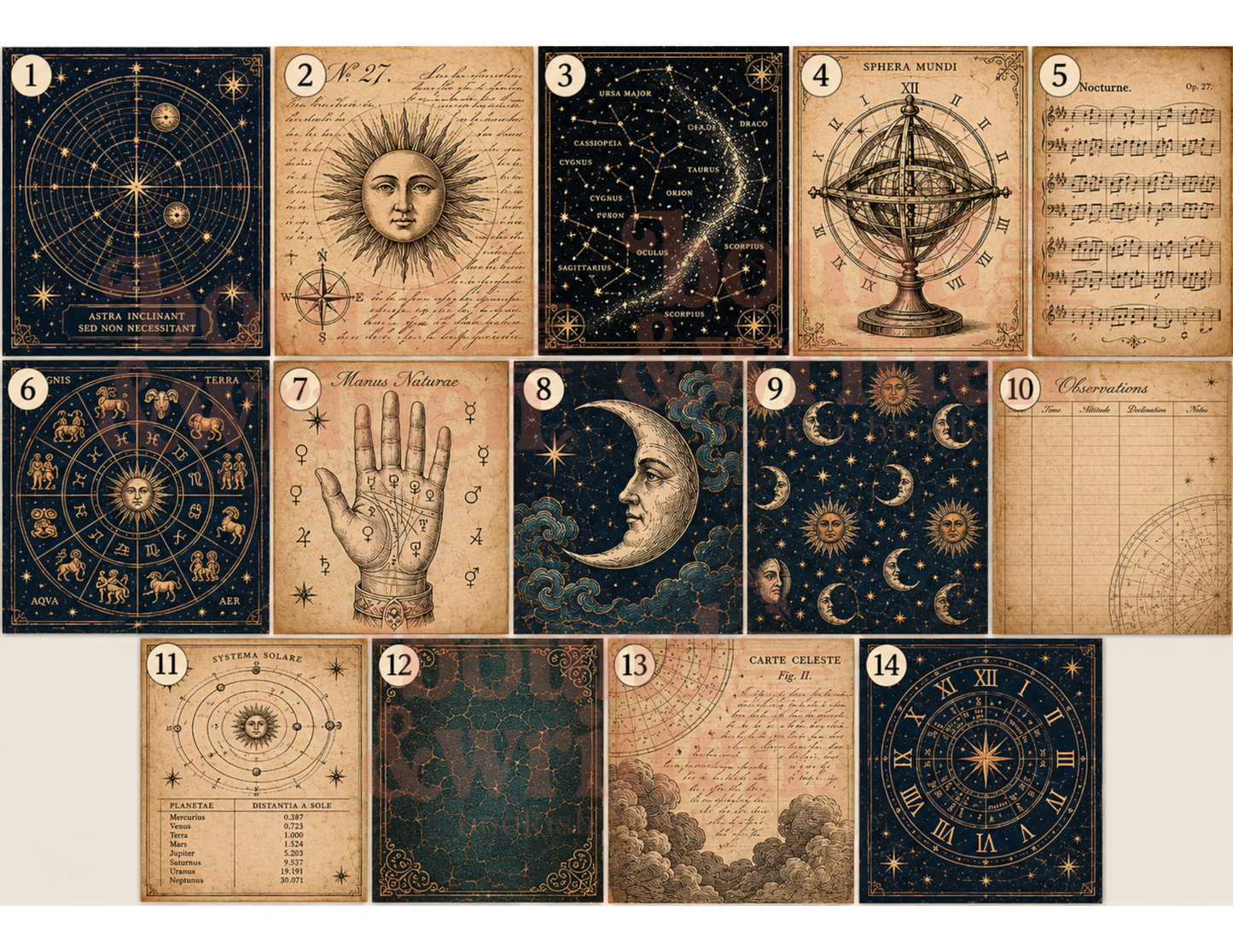 Signs, Stars & Sepia Themed Paper Pack