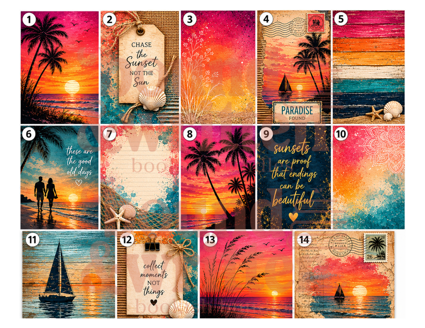 Tropical Sunset Themed Paper Pack