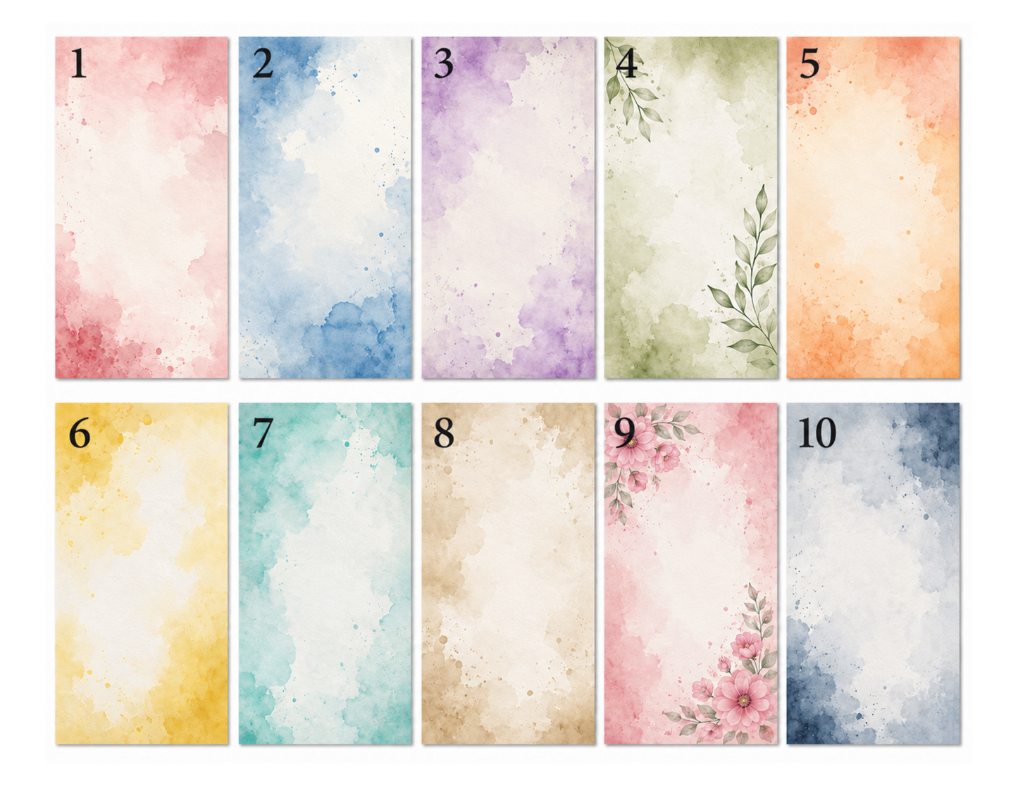 Adhesive Background Papers - Watercolor