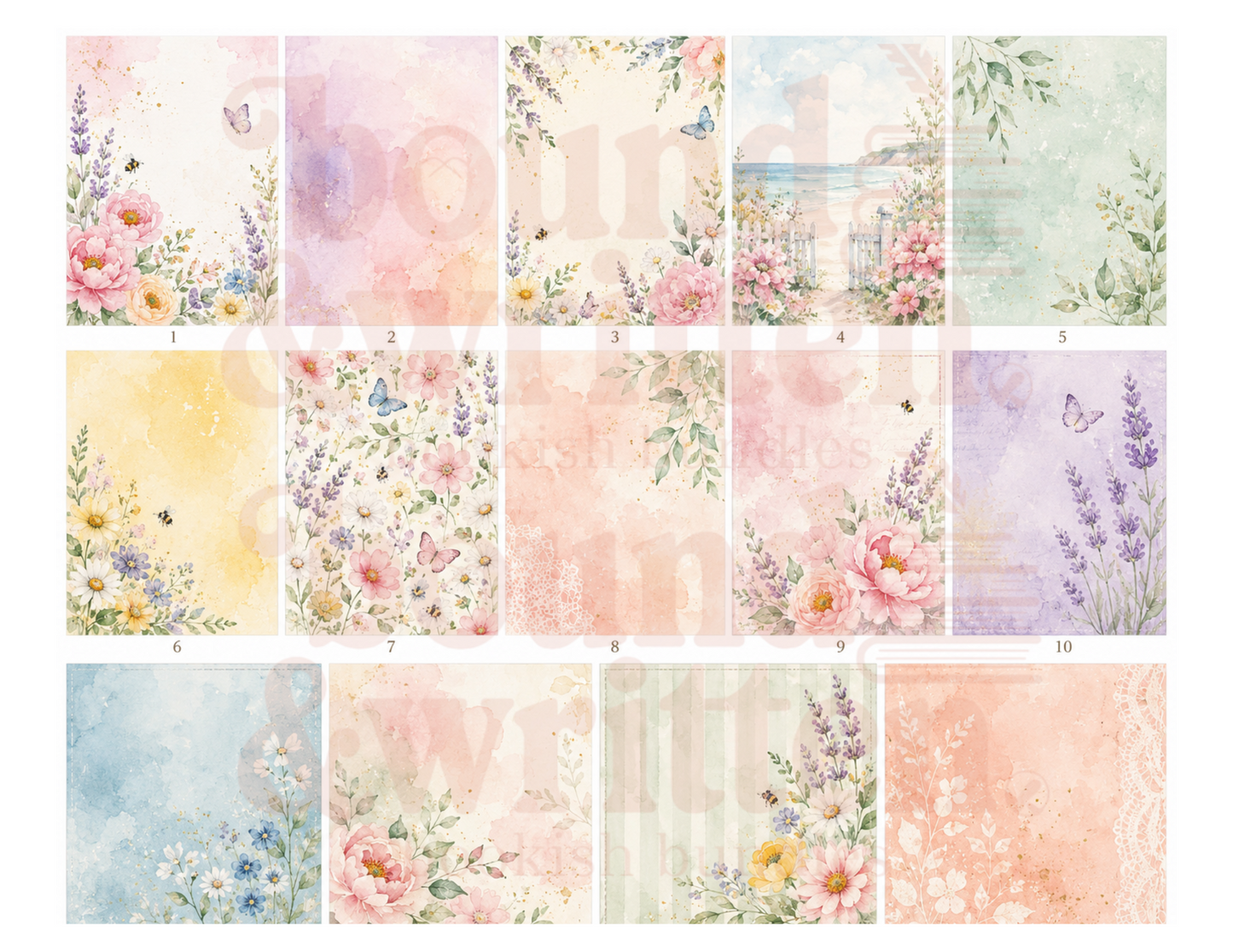 Watercolor Summer Themed Paper Pack