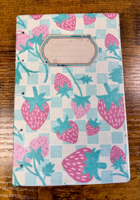 Handmade A6 Journal - Strawberry Patch