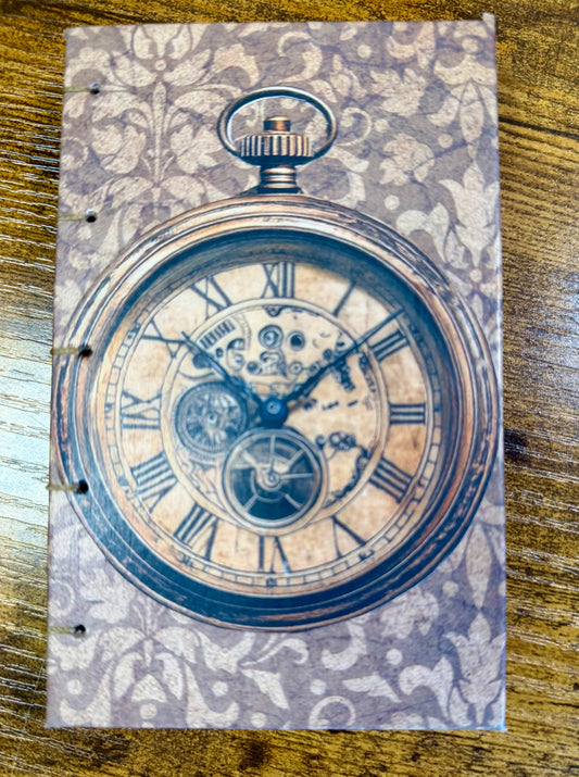 Handmade A6 Journal - Steampunk  Clock