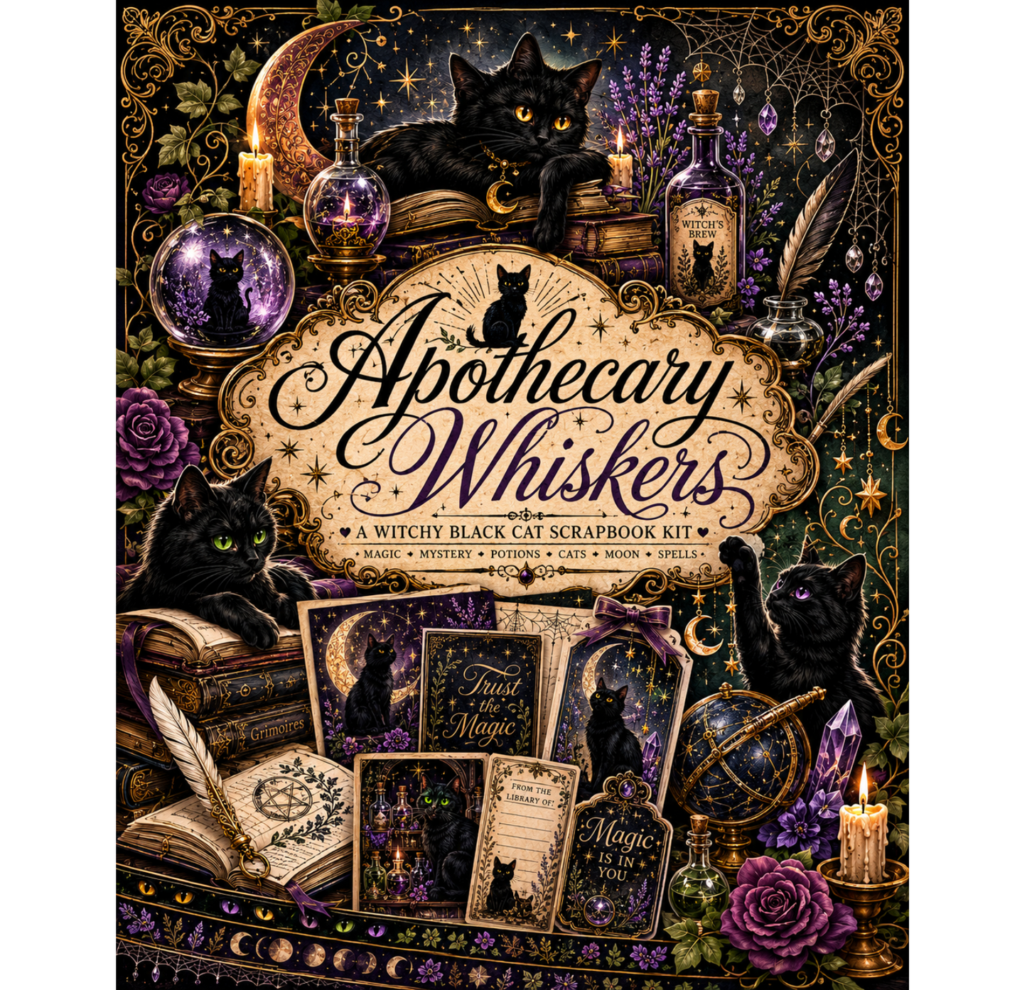 Apothecary Whiskers Themed Paper Pack