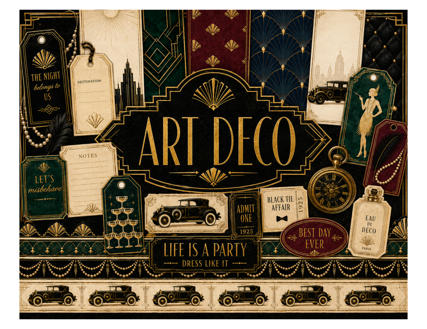 Art Deco Themed Paper Pack