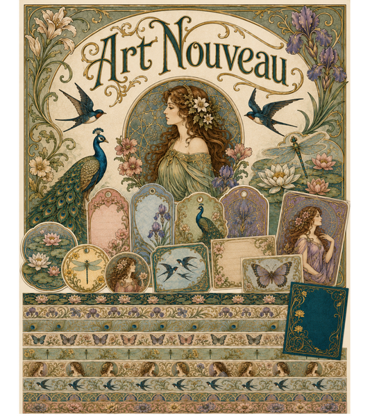 Art Nouveau Themed Paper Pack