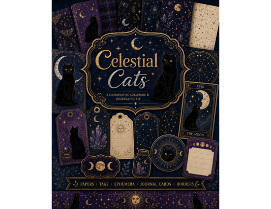 Celestial Cats Themed Paper pack
