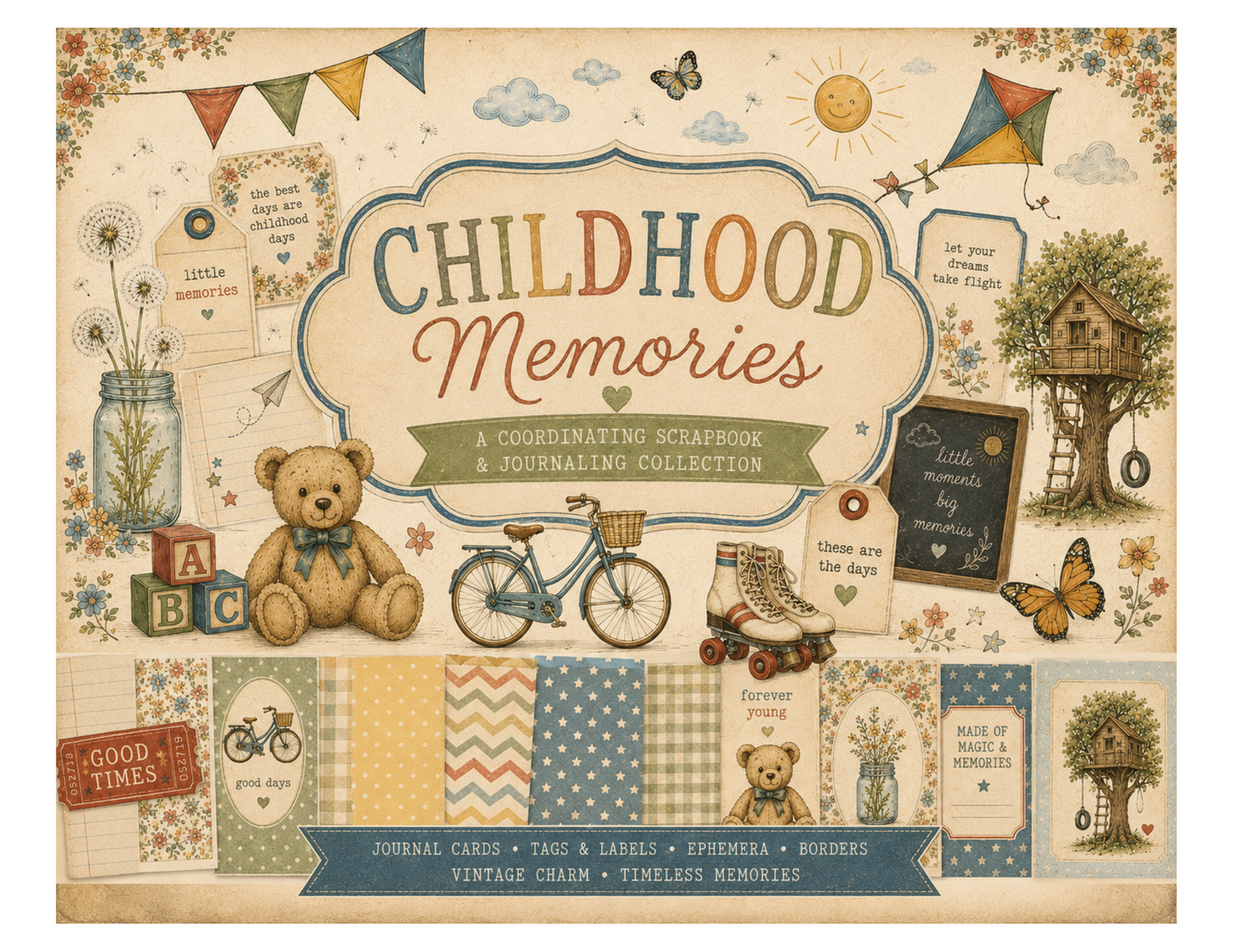 Childhood Memories Themed Paper Pack