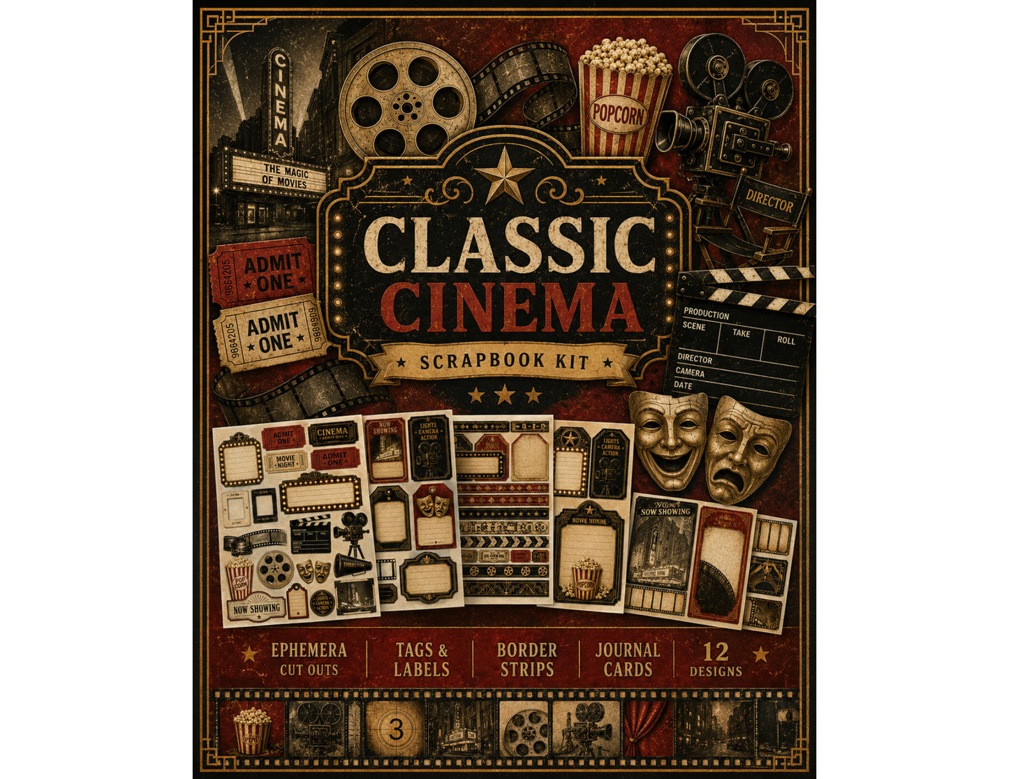 Classic Cinema Themed Paper Pack