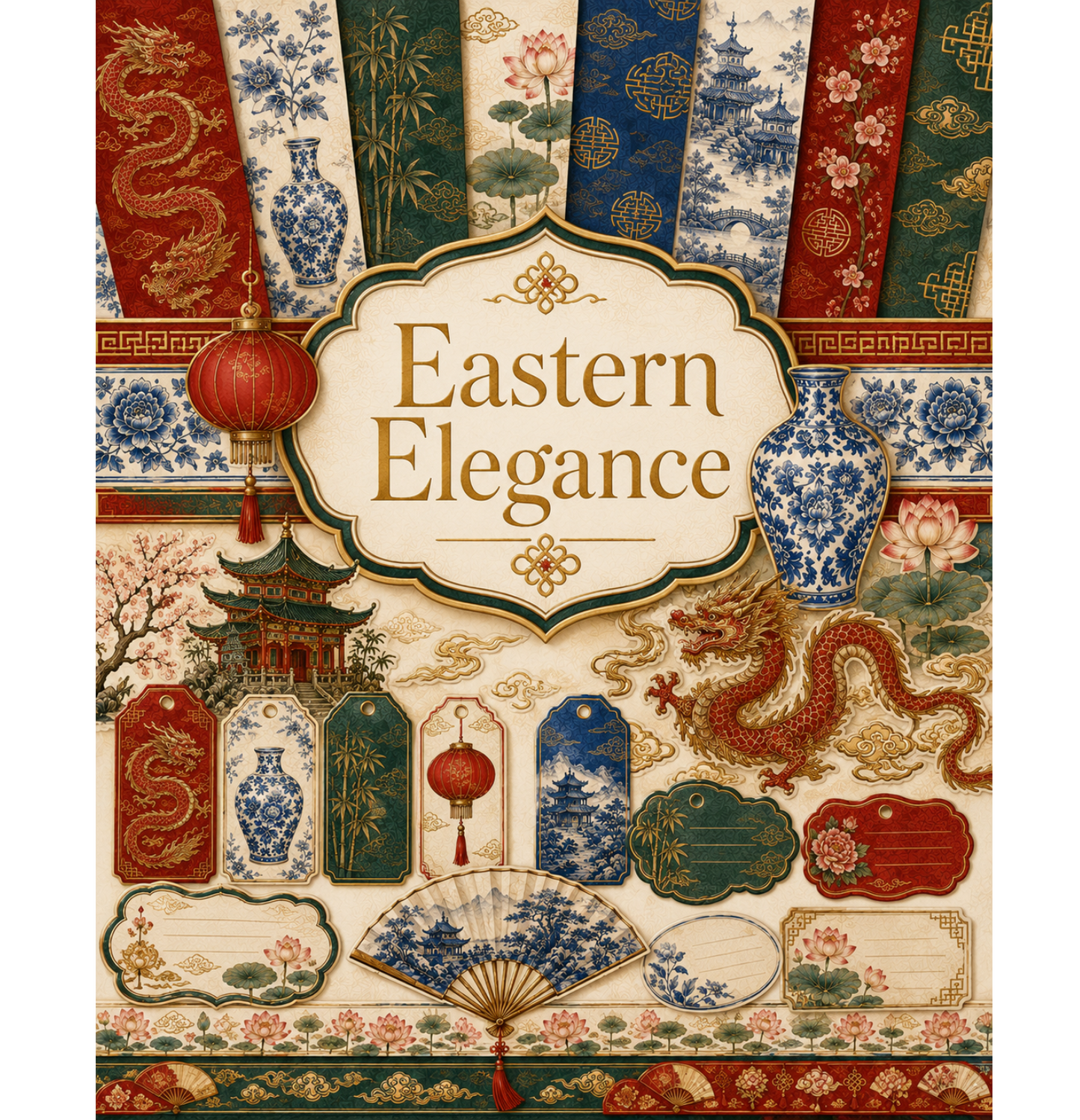 Eastern Elegance Themed Paper Pack