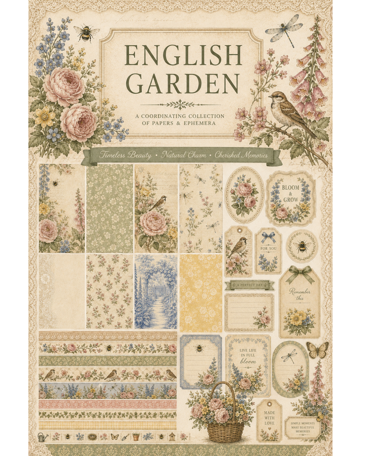 English Garden Themed Paper Pack