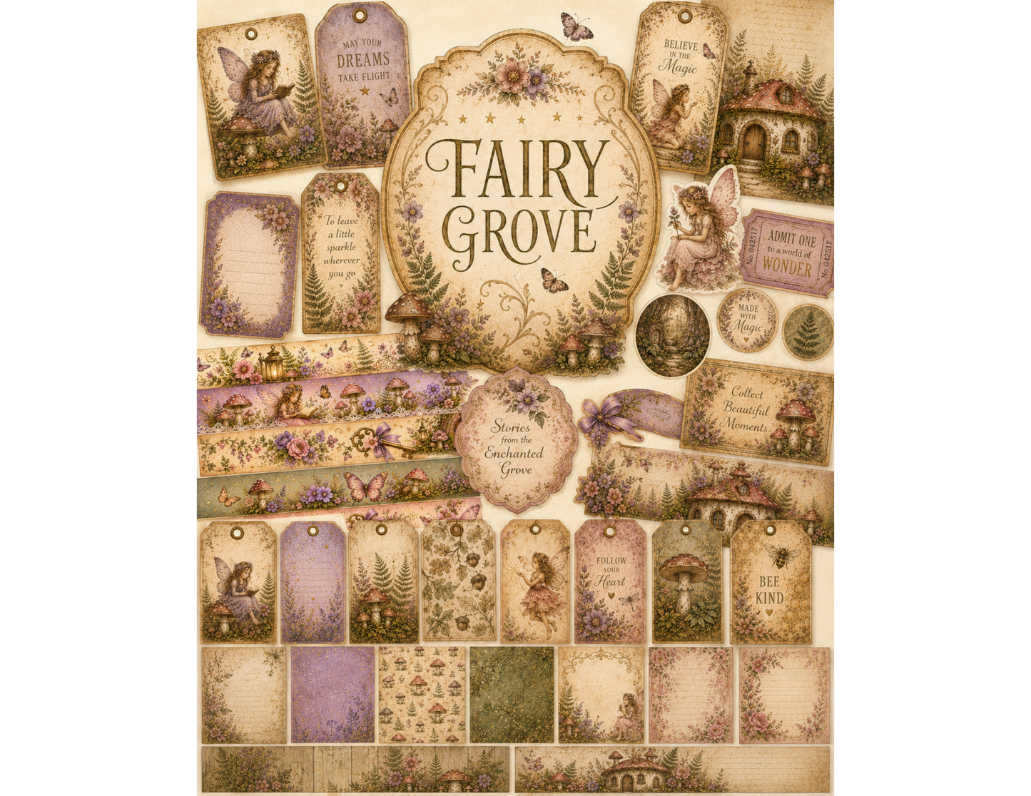 Fairy Grove Themed Paper Pack