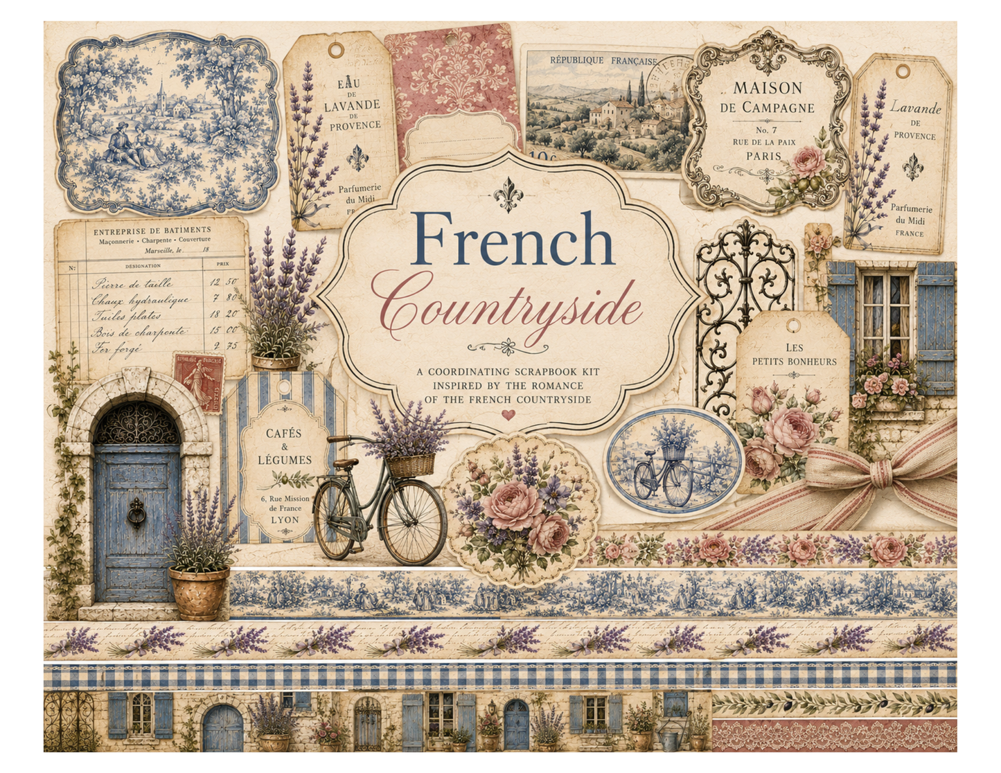 French Countryside Themed Paper Pack