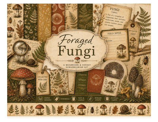 Foraged Fungi Themed Paper Pack