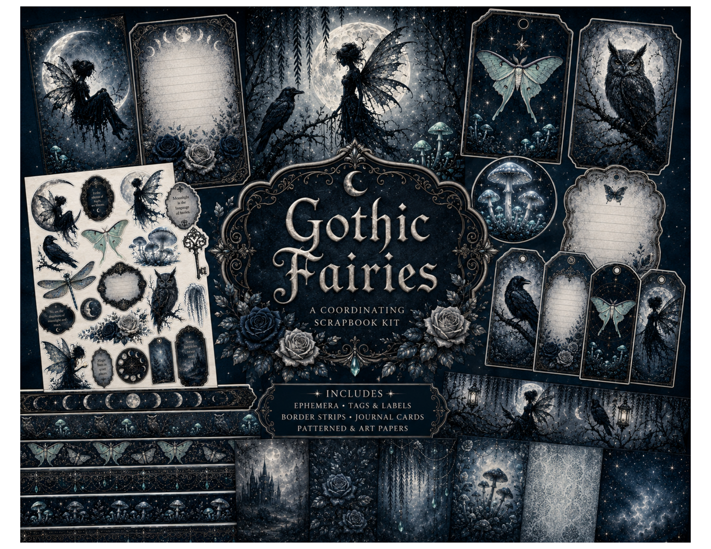 Gothic Fairies Themed Paper Pack