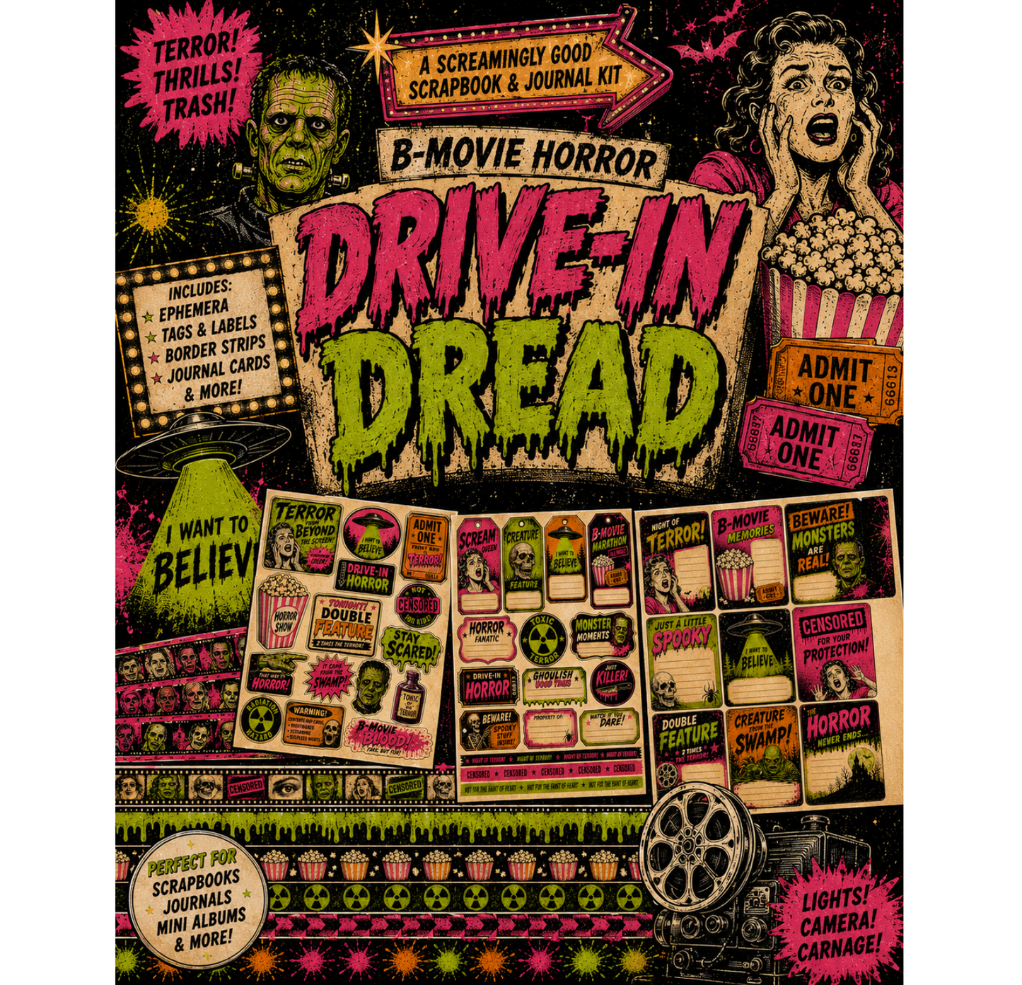 Drive-In Dread Themed Paper Pack