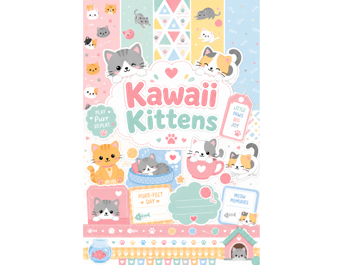 Kawaii Kittens Themed Paper Pack
