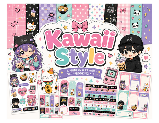 Kawaii Style Themed Paper Pack
