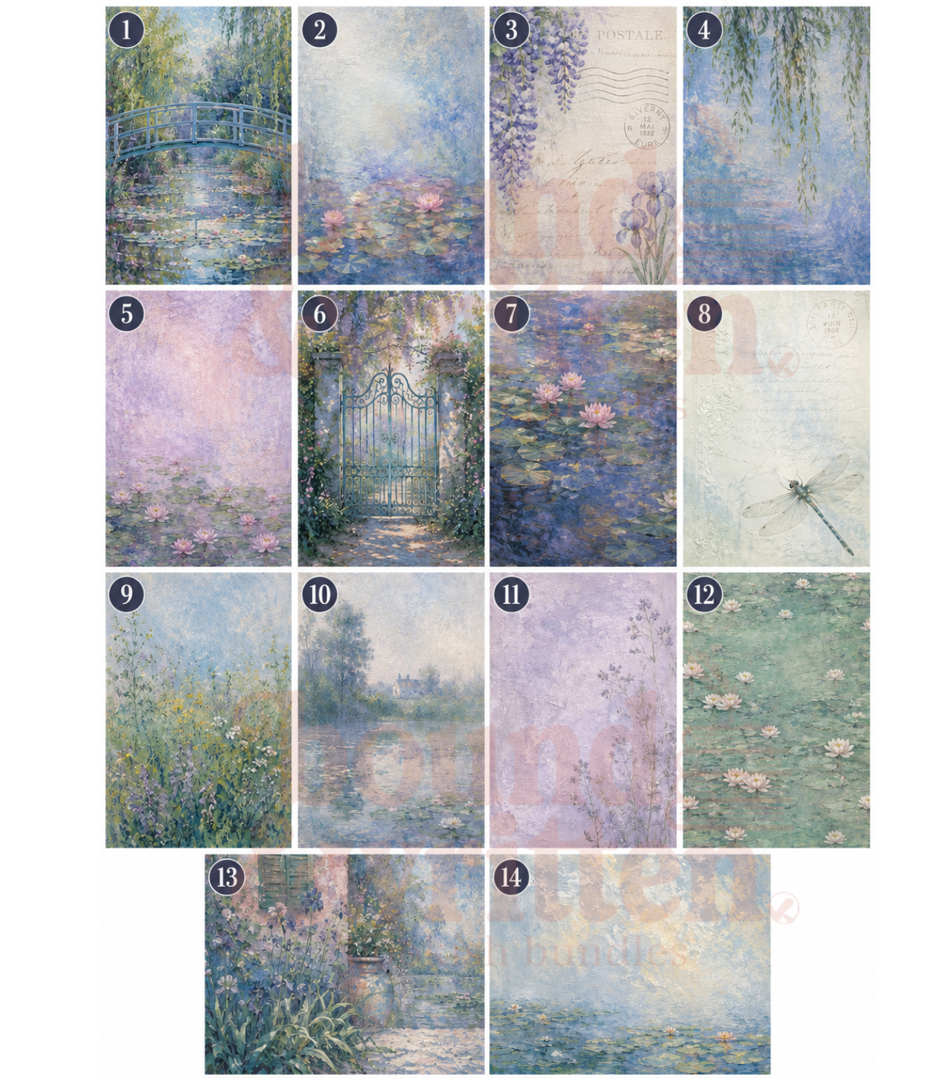 Monet's Palette Themed Paper Pack