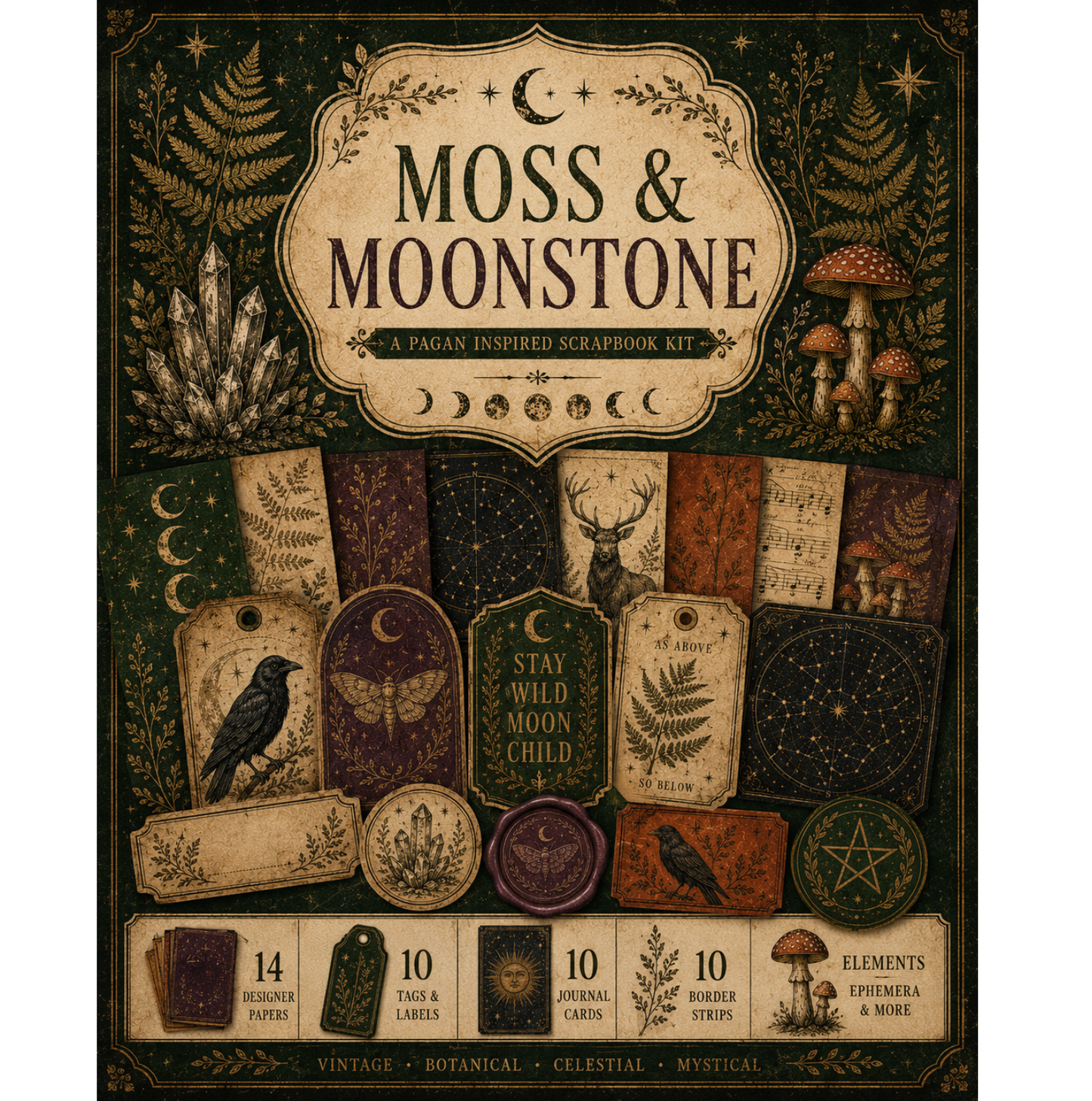 Moss & Moonstone Themed Paper Pack