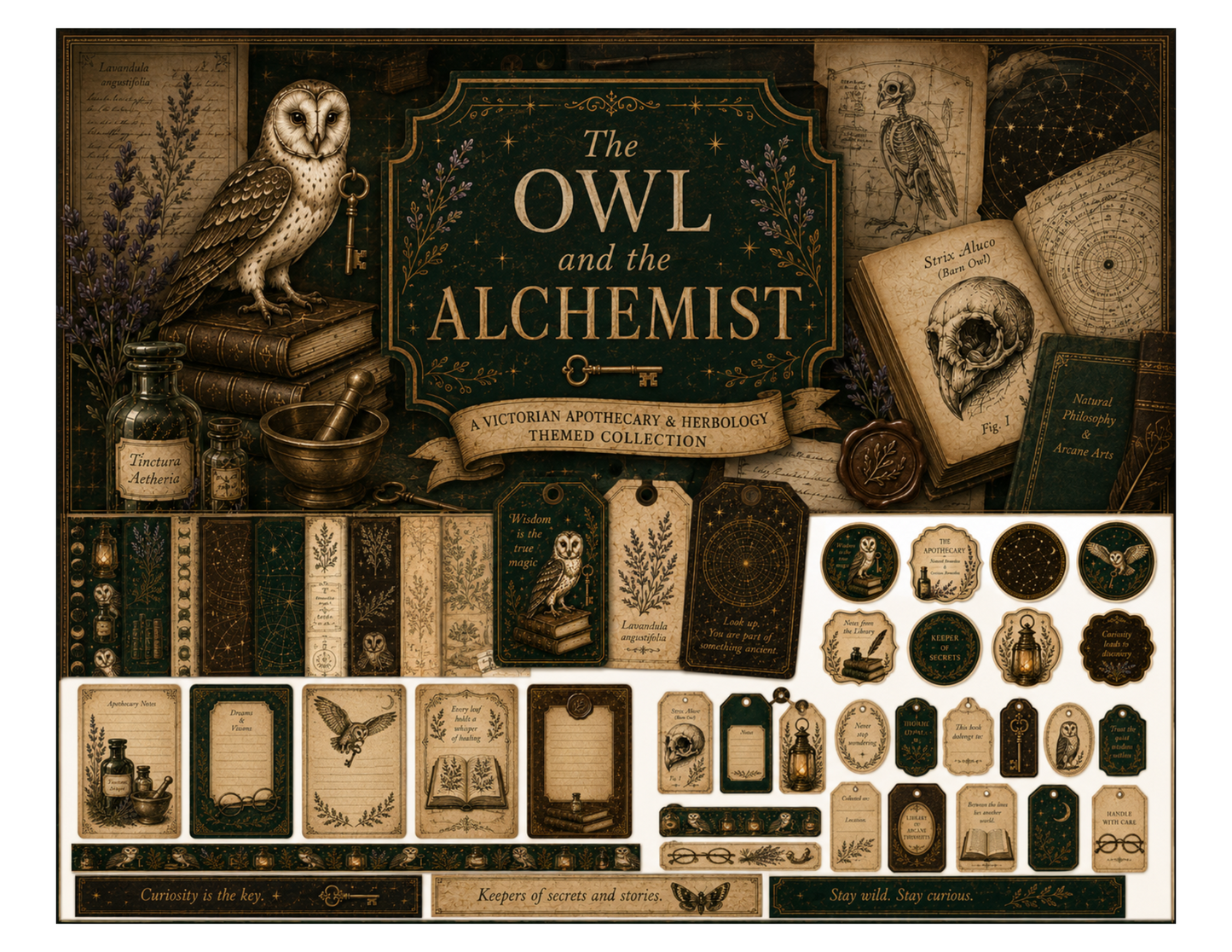 The Owl and the Alchemist Themed Paper Pack
