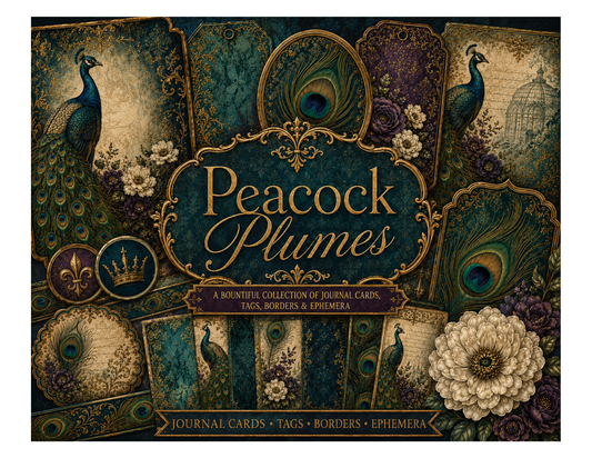 Peacock Plumes Themed Paper Pack