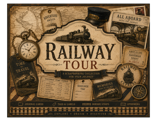 Railway Tour Themed Paper Pack