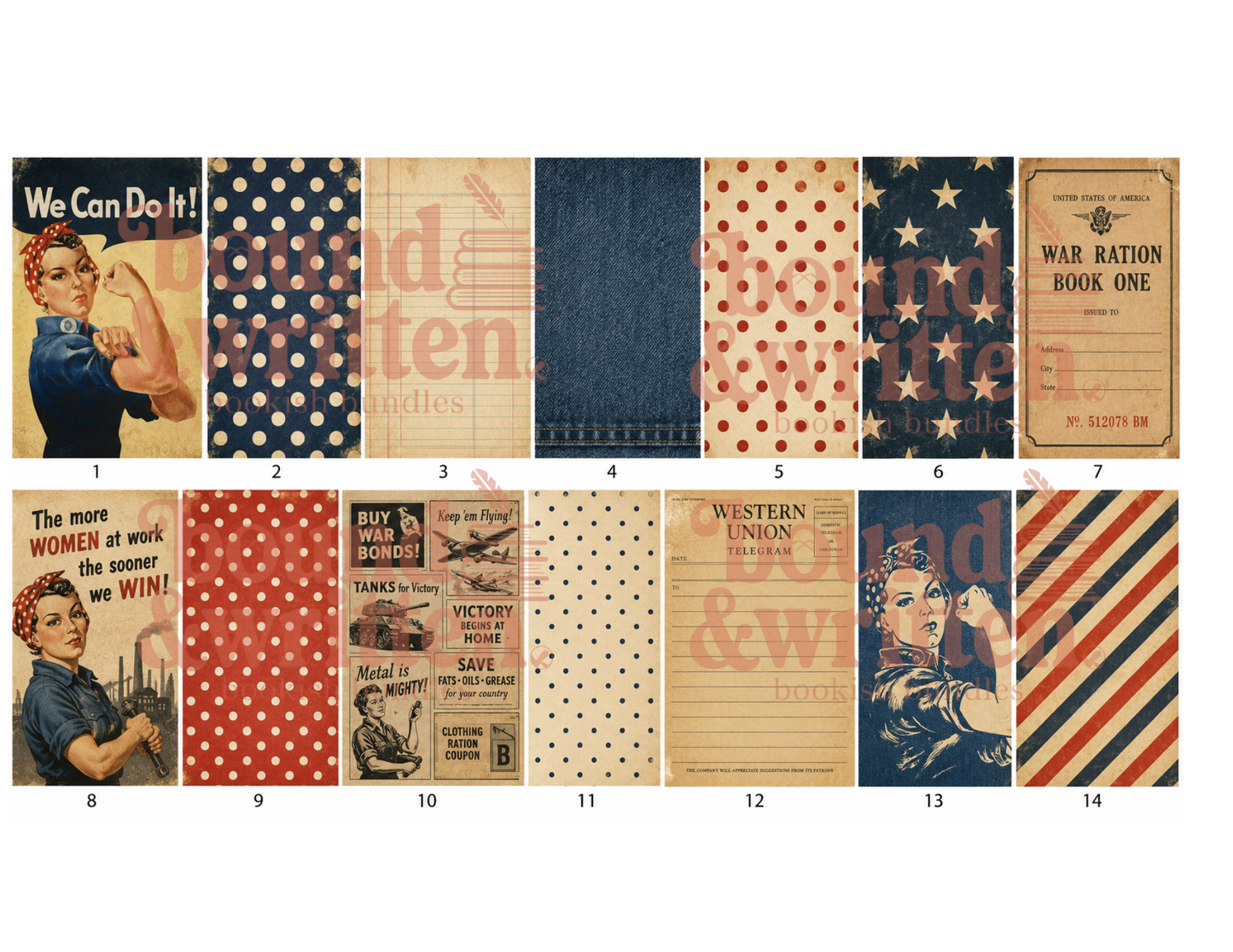 Rosie the Riveter Themed Paper Pack