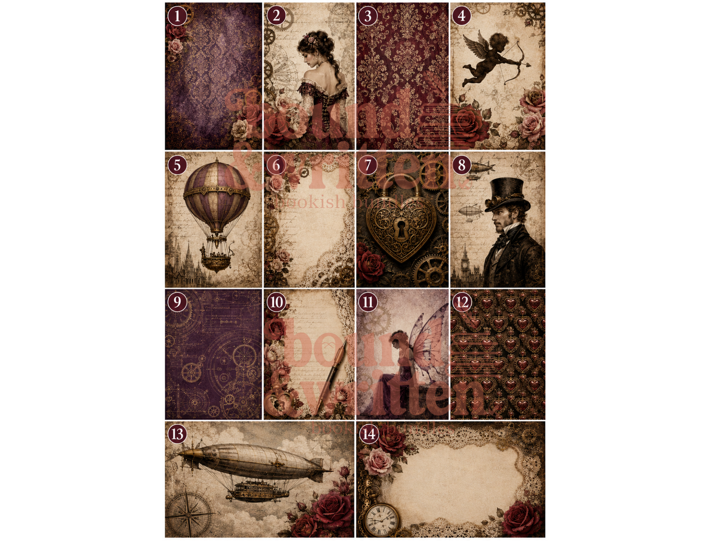 Victorian Industrial Romance Themed Paper Pack