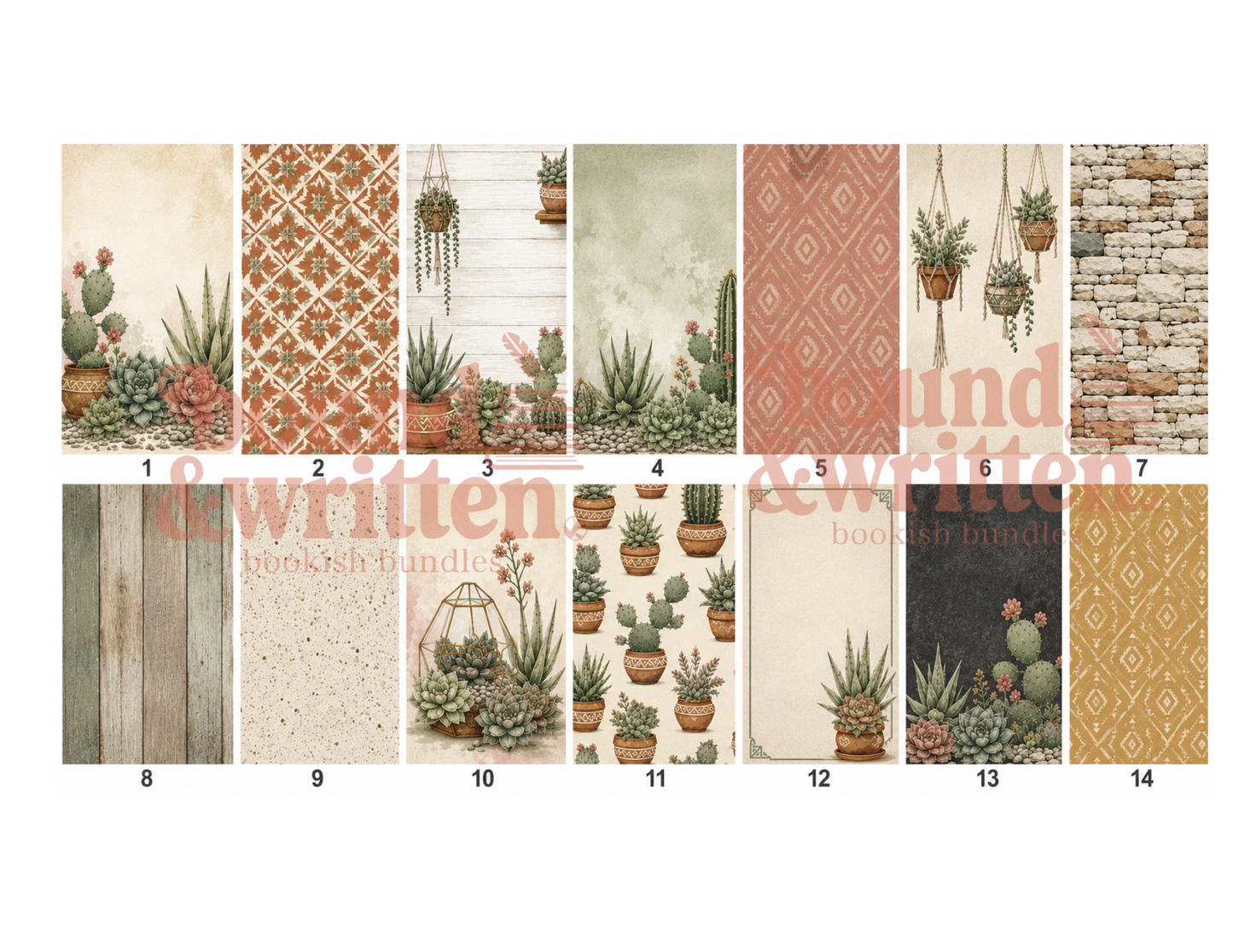 Succulent Garden Themed Paper Pack