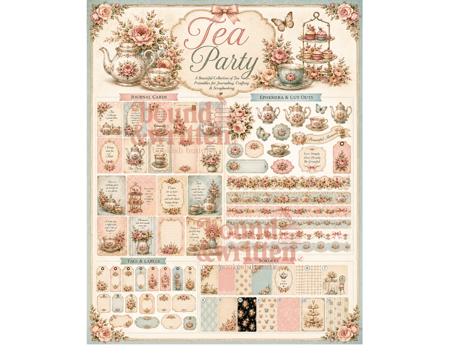 Tea Party Themed Paper Pack