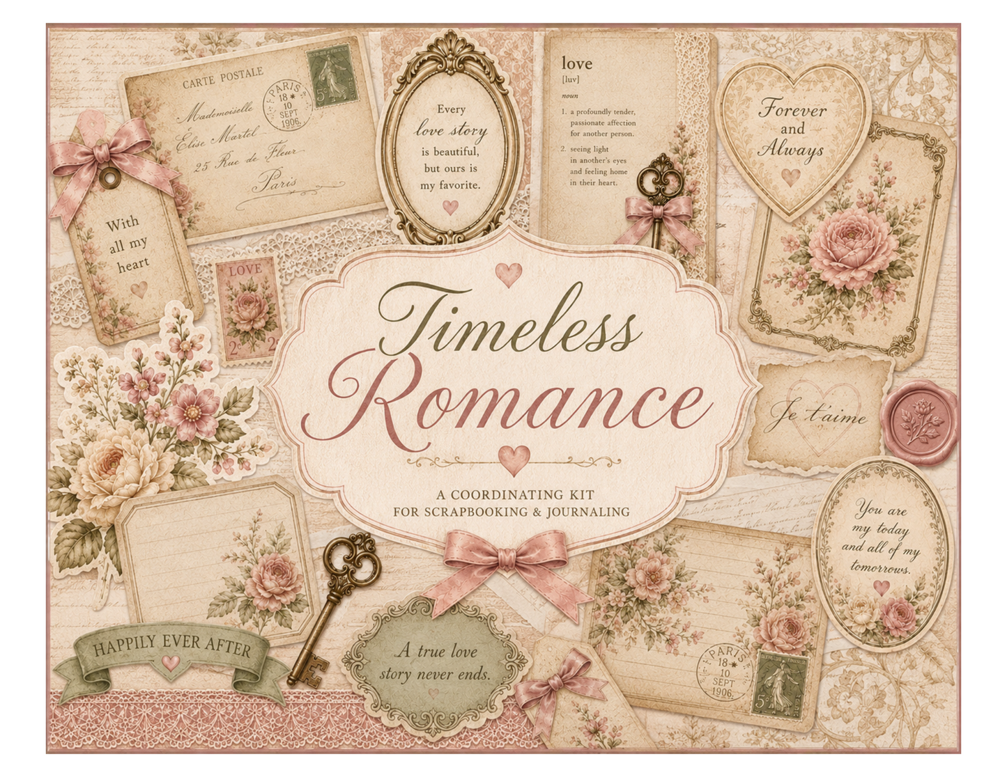 Timeless Romance Themed Paper Pack
