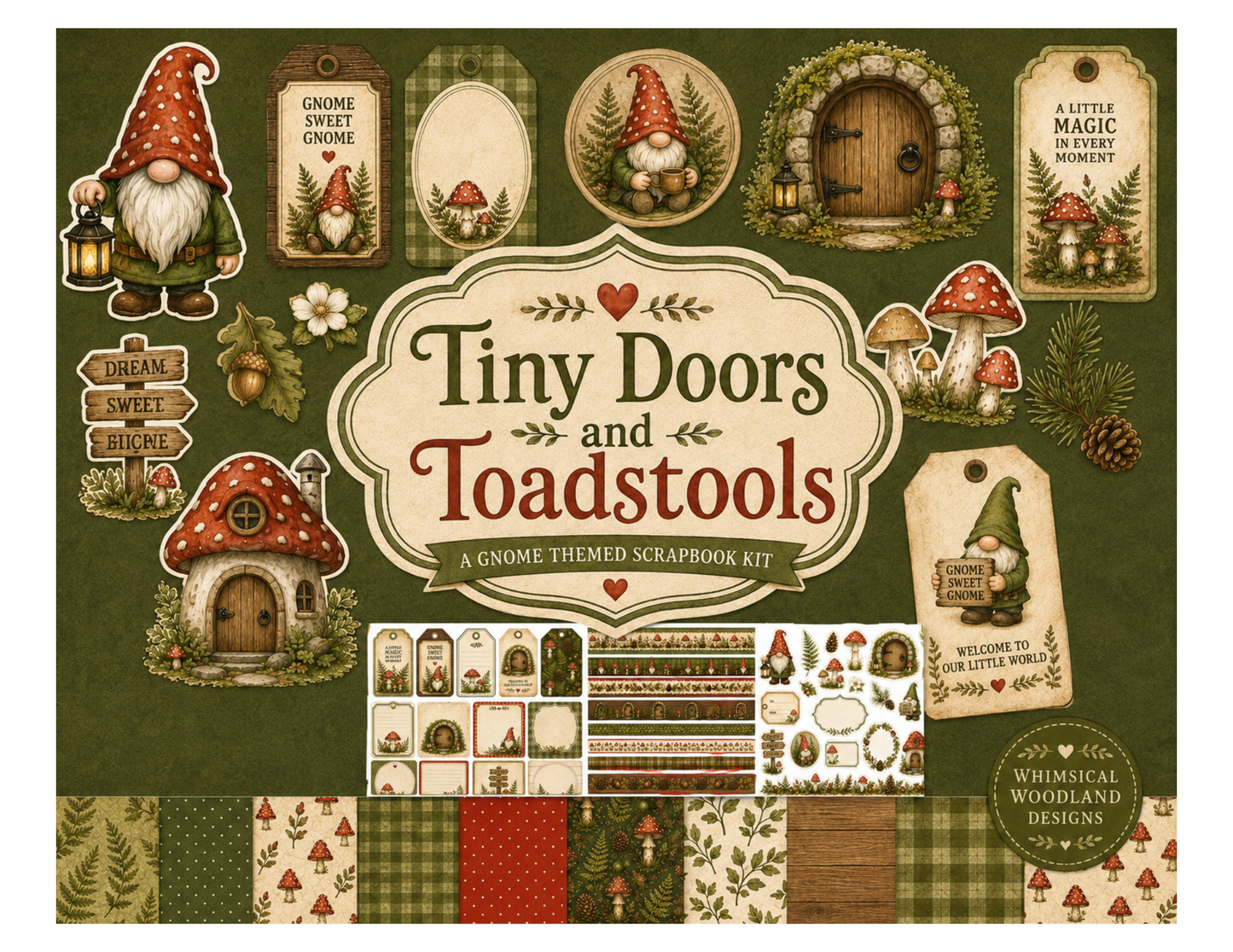 Tiny Doors and Toadstools Themed Paper Pack