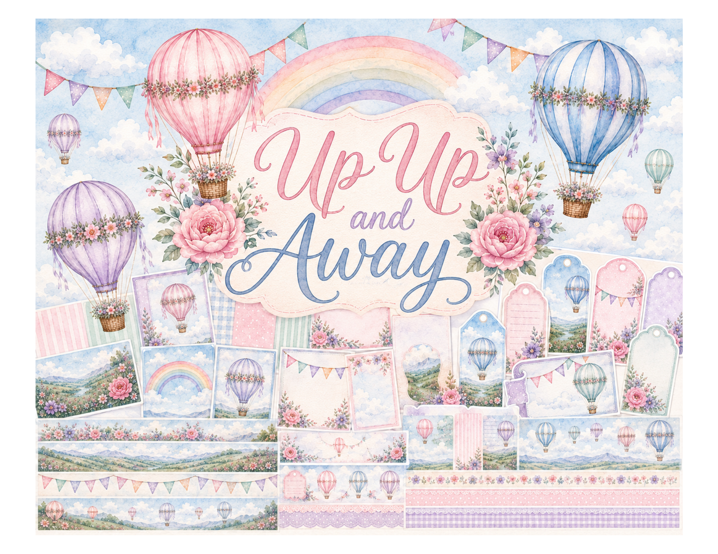 Up Up and Away Themed Paper Pack